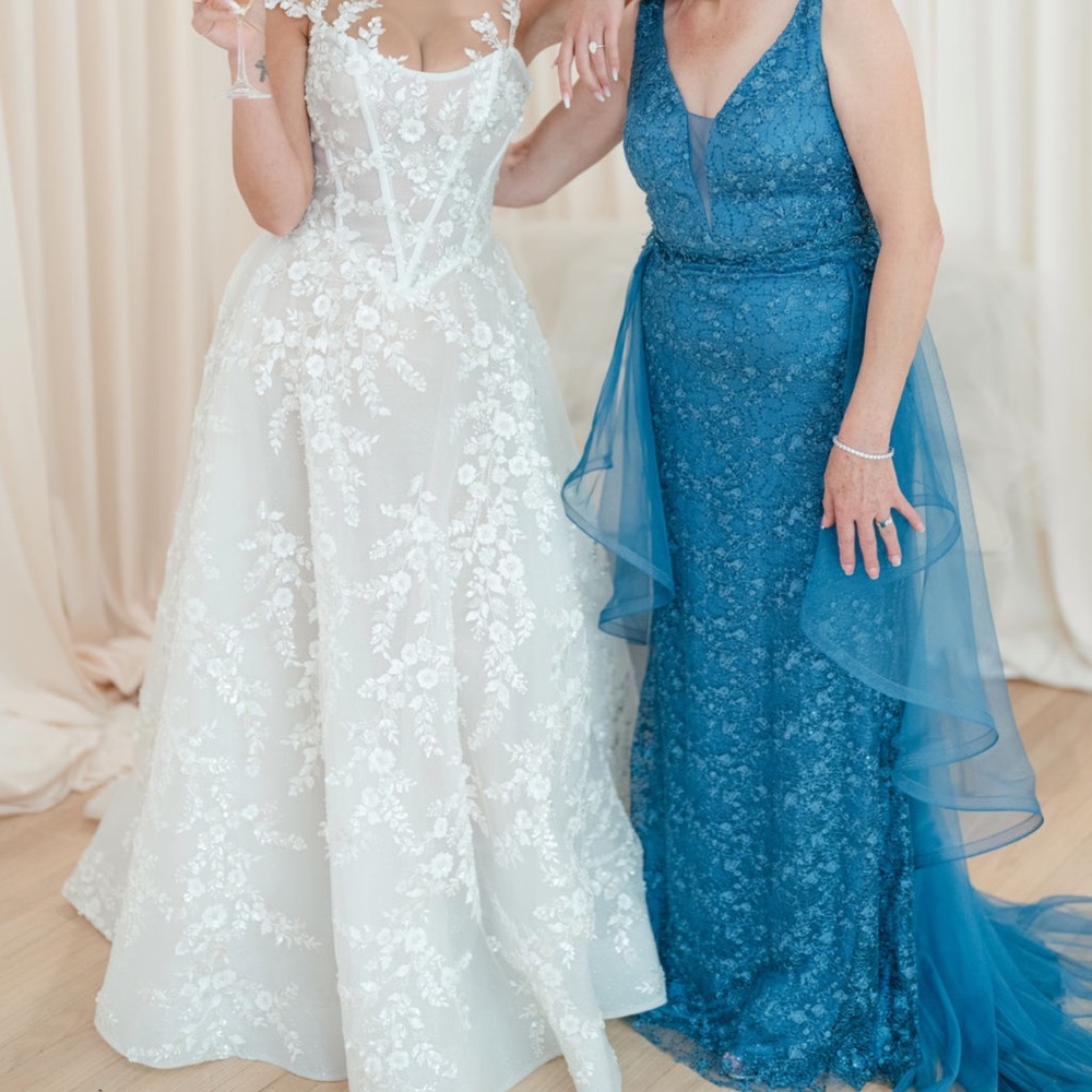 Beautiful Custom Dress with Tulle Train